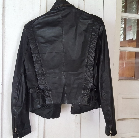 🚫SOLD🚫 80s Leather Jacket Moto Biker Motorcycle - Picture 4 of 8
